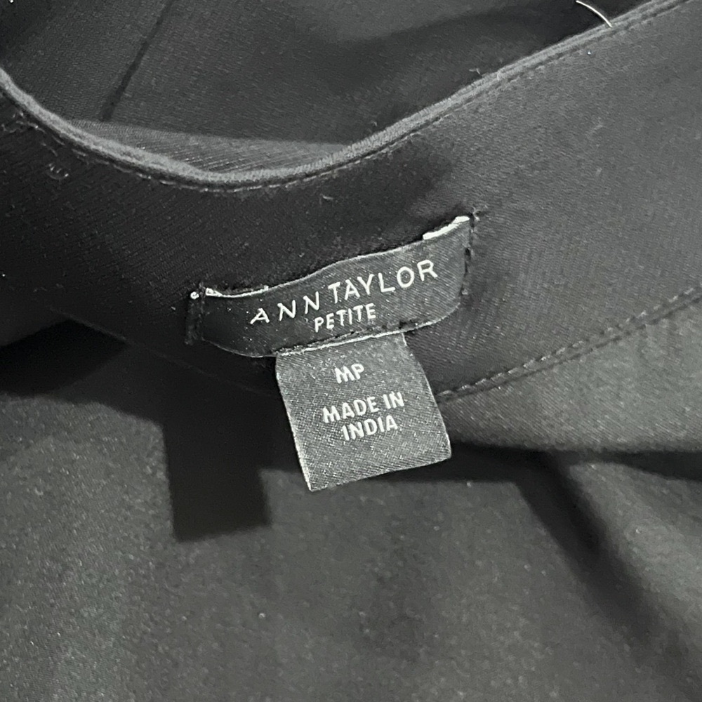 Ann Taylor Black Twill Button Front Midi Dress Size Medium Petite - Picture 10 of 11
